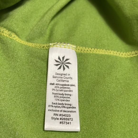 Athleta Built In Bra Scrunch Ruched Activewear Athletic Tank Top Size LT Green - Picture 5 of 12